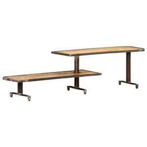 vidaXL TV Cabinet Natural Wood Solid Mango Wood Large TV Cabinet