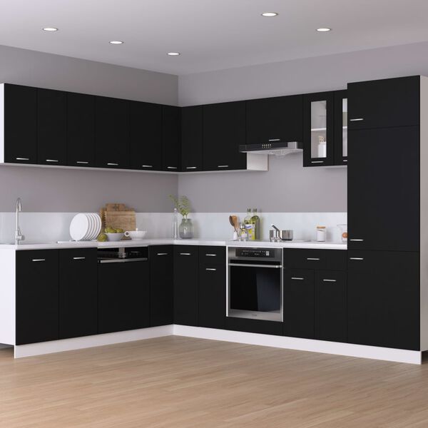 vidaXL Hanging Cabinet Black Engineered wood Medium Hanging Cabinet