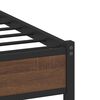 vidaXL Bed Frame Brown Oak Steel, Engineered Wood Twin Bed Frame