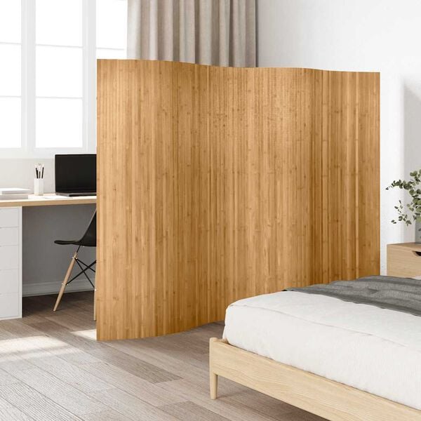 vidaXL Room Divider Bamboo Natural 98.4"x65"
