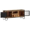 vidaXL TV Cabinet Natural Mango Wood, Black