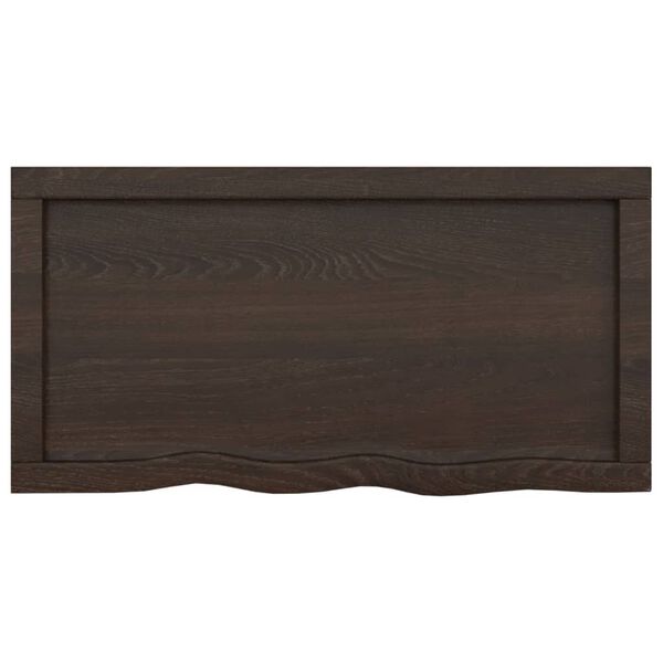 vidaXL Bathroom Countertop Dark Brown 31.5 x 15.7 x (0.8-1.6) " Treated Solid Wood