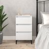 vidaXL Nightstand White Engineered wood, metal Medium Nightstand