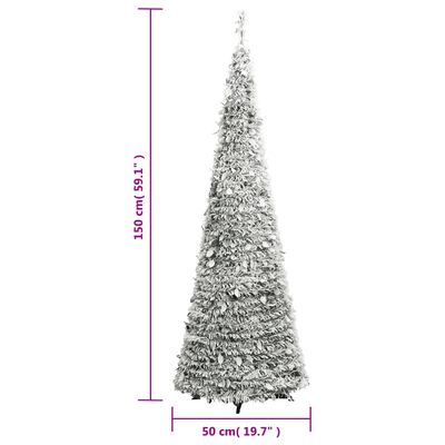 vidaXL Artificial Christmas Tree Pop-up Flocked Snow 100 LEDs 59.1"