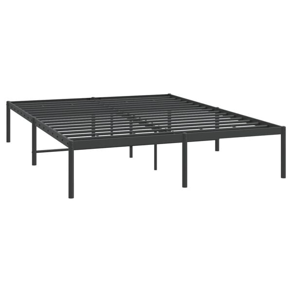 vidaXL Bed Frame Black Powder-Coated Steel Full Bed Frame Rectangular