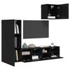 vidaXL TV Wall Units 4 pcs Black Oak Engineered Wood