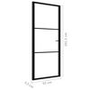 vidaXL Interior Door ESG Glass and Aluminum 36.6"x79.3" Black