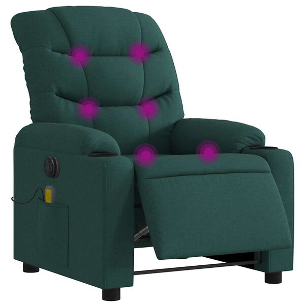 vidaXL Electric Massage Recliner Chair Dark Green