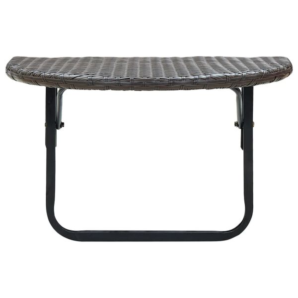 vidaXL Patio Table Brown PE rattan, powder-coated steel Compact Foldable