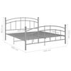 vidaXL Bed Frame Grey Powder-coated metal Double Durable Bed Frame