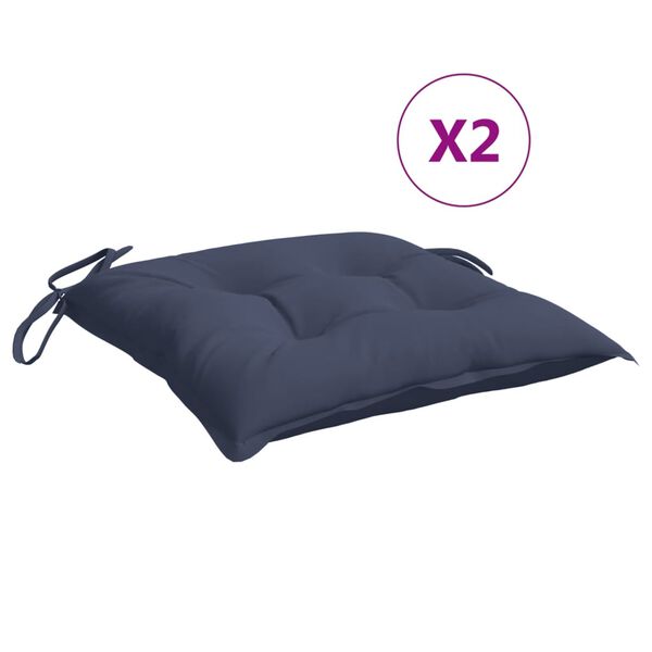 vidaXL Chair Cushion Set of 2 Navy Blue Oxford fabric (100% polyester)