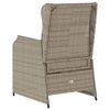 vidaXL Reclining Patio Chair Set of 2 Light grey PE rattan Standard