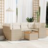 vidaXL Garden Sofa Set Beige, Cream white