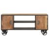 vidaXL TV Cabinet Natural wood with grey steel finish