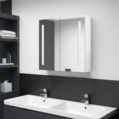 vidaXL LED Bathroom Mirror Cabinet Shining White 24.4"x5.5"x23.6"