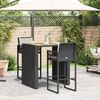 vidaXL Garden Bar Set Black and Cream
