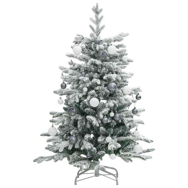vidaXL Artificial Hinged Christmas Tree 150 LEDs & Ball Set 59.1"
