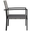 vidaXL Dining Set Grey and Black Poly rattan, powder-coated steel Medium