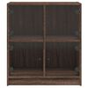 vidaXL Side Cabinet Brown oak Engineered wood, glass Small Side Cabinet