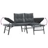 vidaXL Bench Set Black and Anthracite Powder-coated steel, polyester fabric