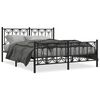 vidaXL Metal Bed Frame without Mattress with Footboard Black 63"x78.7"