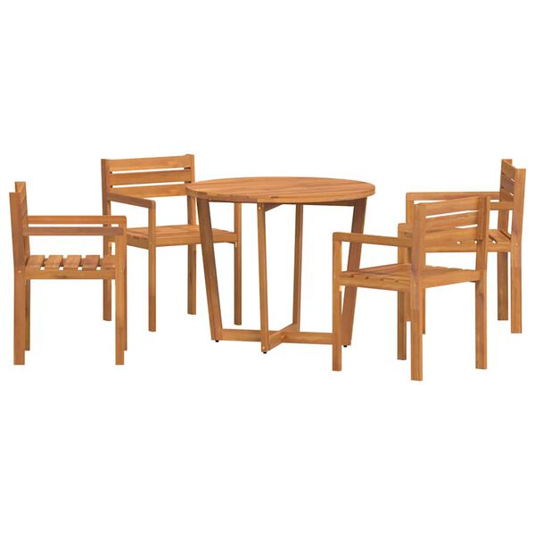 vidaXL 5 Piece Garden Dining Set Solid Wood Acacia