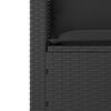 vidaXL Garden Sofa Set Black PE rattan, powder-coated steel, tempered glass