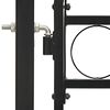 vidaXL Fence Gate Double Door with Arched Top Steel 157.5x68.9" Black