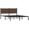 vidaXL Bed Frame Brown Oak Steel, Engineered Wood Full Bed Frame