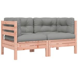 vidaXL Garden Sofa Grey Solid Douglas Fir wood Standard Modular