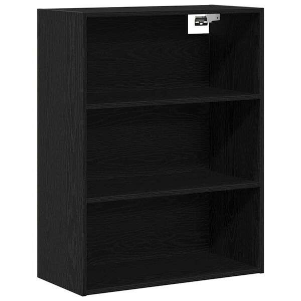 vidaXL Hanging Wall Cabinet Wall-mounted Black Oak 69.5 x 32.5 x 90 cm