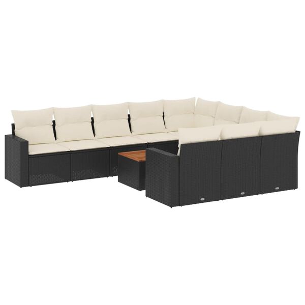 vidaXL Garden Sofa Set Black