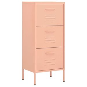 vidaXL Storage Cabinet Pink Steel Standard Adjustable Feet
