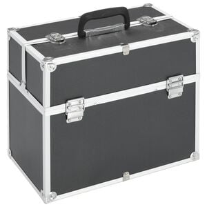 vidaXL Make-up Case 15.0x9.1x13.4" Black Aluminium