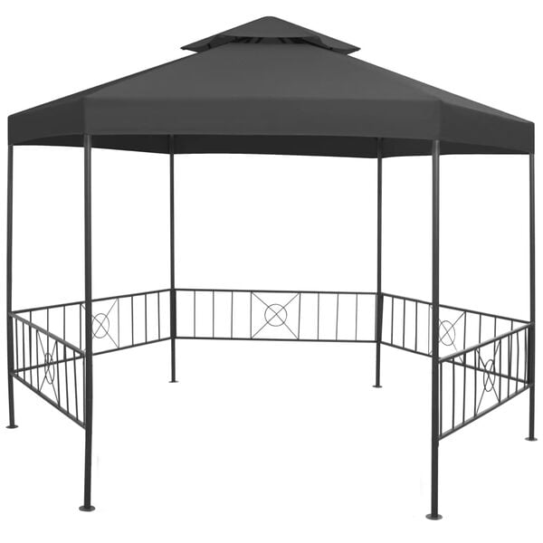 vidaXL Garden Gazebo Anthracite Powder-coated Steel Large