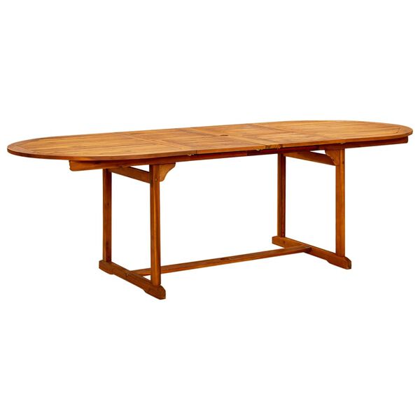 vidaXL Garden Table Brown Solid acacia wood Large Extendable