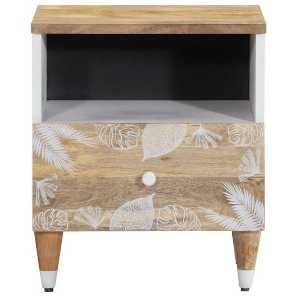 vidaXL Bedside Cabinet Mango natural, white
