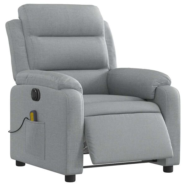 vidaXL Electric Massage Recliner Chair Light Grey