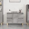 vidaXL Sink Cabinet Grey Sonoma Engineered wood, Solid eucalyptus wood