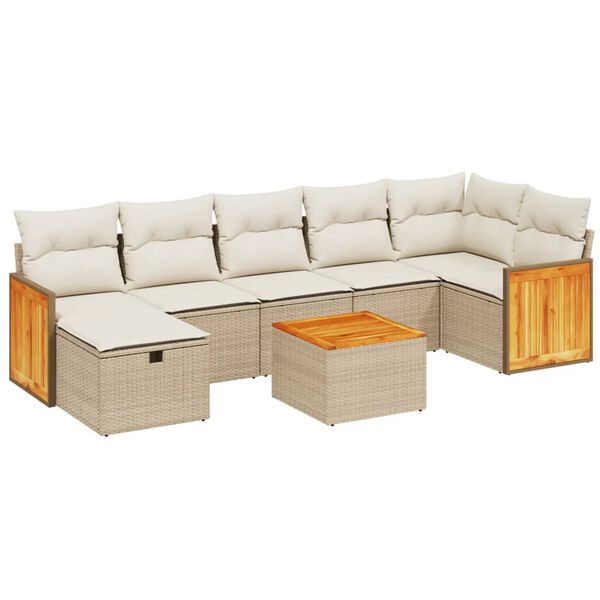 vidaXL Garden Sofa Set Beige and Cream White