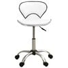 vidaXL Office Chair White and Chrome Faux Leather, Chromed Steel Standard