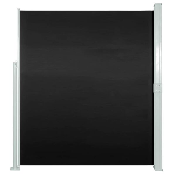 vidaXL Side Awning Black Steel 63 x 118.1 in Retractable Patio Awning