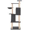 vidaXL Cat Tree Dark grey Engineered wood, Plush, Sisal 56.3 in tall