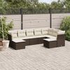 vidaXL Garden Sofa Set Brown, Cream white