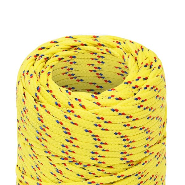 vidaXL Boat Rope Yellow 0.08 " 328.1 ' Polypropylene
