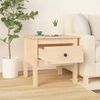 vidaXL Side Table Natural Pine Solid Pine Wood Small Square Rustic