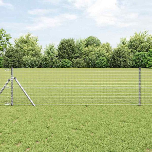 vidaXL Welded Wire Fence Silver 0.6 x 25 m
