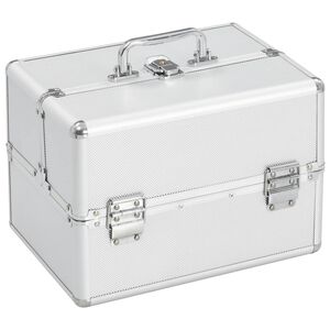 vidaXL Make-up Case 8.7x11.8x8.3" Silver Aluminium