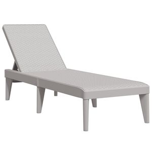 vidaXL Sun Lounger Grey Polypropylene Standard Foldable Sun Lounger
