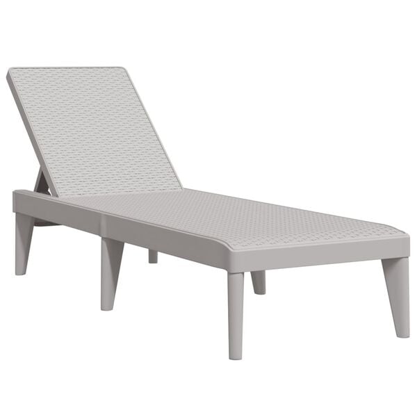 vidaXL Sun Lounger Grey Polypropylene Standard Foldable Sun Lounger